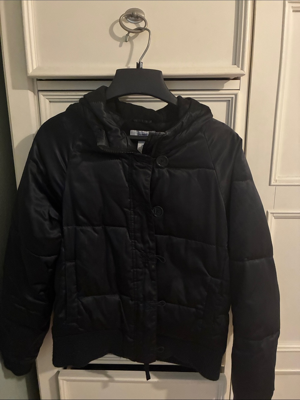 Old Navy Black Hooded Quilted Puffer Jacket